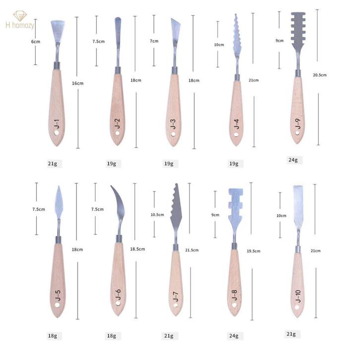 9/10/14%20Pcs%20Set%20Mixing%20Scraper%20Art%20Tools%20Kit%20with%20Stainless%20Wooden%20Handles%20for%20Coloring%20Drawing%20-%20Image%204