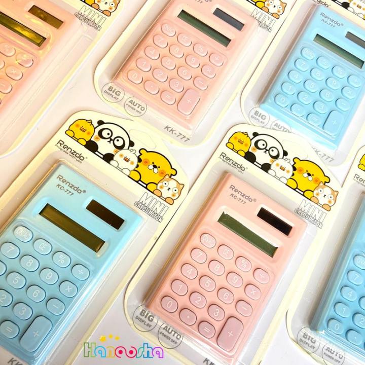 Creative Cute Kawaii Candy Color 8 Digit Compact Calculator Small Portable Scientific Calculator For Students 8 Digits Mini Body Plastic Keys Non-slip Bottom Pad Clear Keys