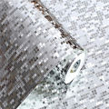 Glitter Mirror Effect Mini mosaic Sparkle Light Reflect Gold Foil Wallpaper Silver Foil WallPaper papel de parede decor טפט לקיר. 
