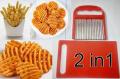 Pack Of 2 Finger Potato Chips Cutter Slicer with Cutting Board Sharpe Cutter spiral chips cutter machine peeler Like Lays. 