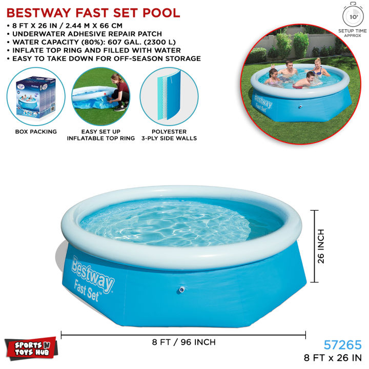 Inflatable Pools Bestway Fast Set Pool 8ft Ft Bestway Inflatable