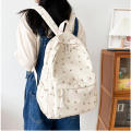 Korean Student School Backpack Floral White School Bags For Teenage Girls Cute Women's backpack brand Book Bag Nylon Rucksack. 