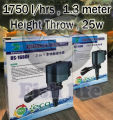 Fish Aquarium Water Pump 3 in 1 RS - 1680 F Max H : 1.3 M Max Flow: 1750 L/H Power: 25 W Best Power head For Large Size Fish Tank. 