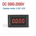 DC Voltmeter Solar Meter 0000-2000V High Precision High Voltage 0.36” Digital LED Display Volt Indication Monitor Meter Three Wires. 