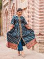 Smars Fashion  Stitched Printed Silk Open frock Maxi 2pc Dress for Women and Girls. 