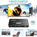 Upgrade Your Home Entertainment with KOOFIT 4K HDMI Switch 3-in-1 Out! Seamlessly switch between multiple devices, enjoy stunning 4K UHD and 3D content, and take control with the included remote. Ideal for PS5, PS4, Fire Stick, Apple TV, Xbox, and more. E. 