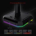 Redragon Scepter Pro RGB Backlit Gaming Headphone Stand with Aluminum Supporting Bar and 4X USB 2.0 Ports( HA300 ). 