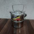 2 Layer Tiffin Food Carrier Lunch Box Stainless Steel Dabba. 