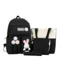 Girls Stylish Canvas Kawaii Backpack with Pin and Accessories | Cute Aesthetic Backpack | Cute Kawaii Backpack For School bag | College bag for Girls | University Backpacks for girls. 