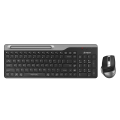 A4Tech FB2535CS - Wireless Keyboard Mouse Set - Bluetooth & 2.4G (USB Nano Receiver) - Silent Click Rechargeable Mouse - 1200 -2400 DPI - 3 Devices with Mouse - 4 Devices with Keyboard - Phone Cradle- For PC/Laptop/Mobile/Tablet/Smart TV. 