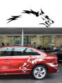 80×71CM Running Wolf Vinyl Sticker Car Side Door Rear Wheels Trim Decal Black. 