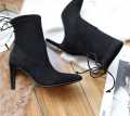 Elegant Women's Lady Pointy toe Cross Strap Ankle Boot casual Stiletto Heel Shoes. 
