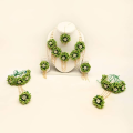 Green Handmade Mayyon and Mehndi Jewelry Bridal shower jewellery. 