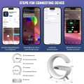 Big size G-Shape: RGB Clock Lamp & Bluetooth Speaker with Wireless Mobile Charging, Alarm set,. 