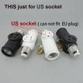 for US America power plug AC to E27 E26 to Light Bulb Adapter Lamp Holder Base Socket Pull Chain Switch Conversion White Black. 