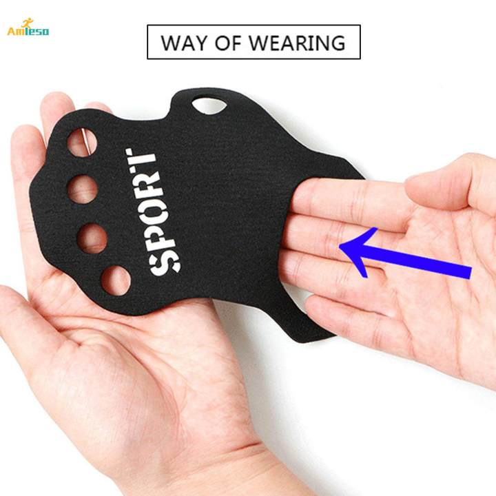 Weight Lifting Glove Durable Exercise Grip Pad for Pull Ups Fitness Gym black