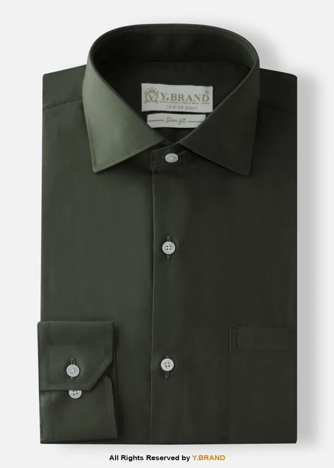 YBRAND-Dark Olive Green formal shirt FS-1065 | Daraz.pk