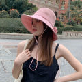 Fisherman hat hat female summer big edge sunscreen UV outdoor travel cover face Japanese wild sun shade hat. 