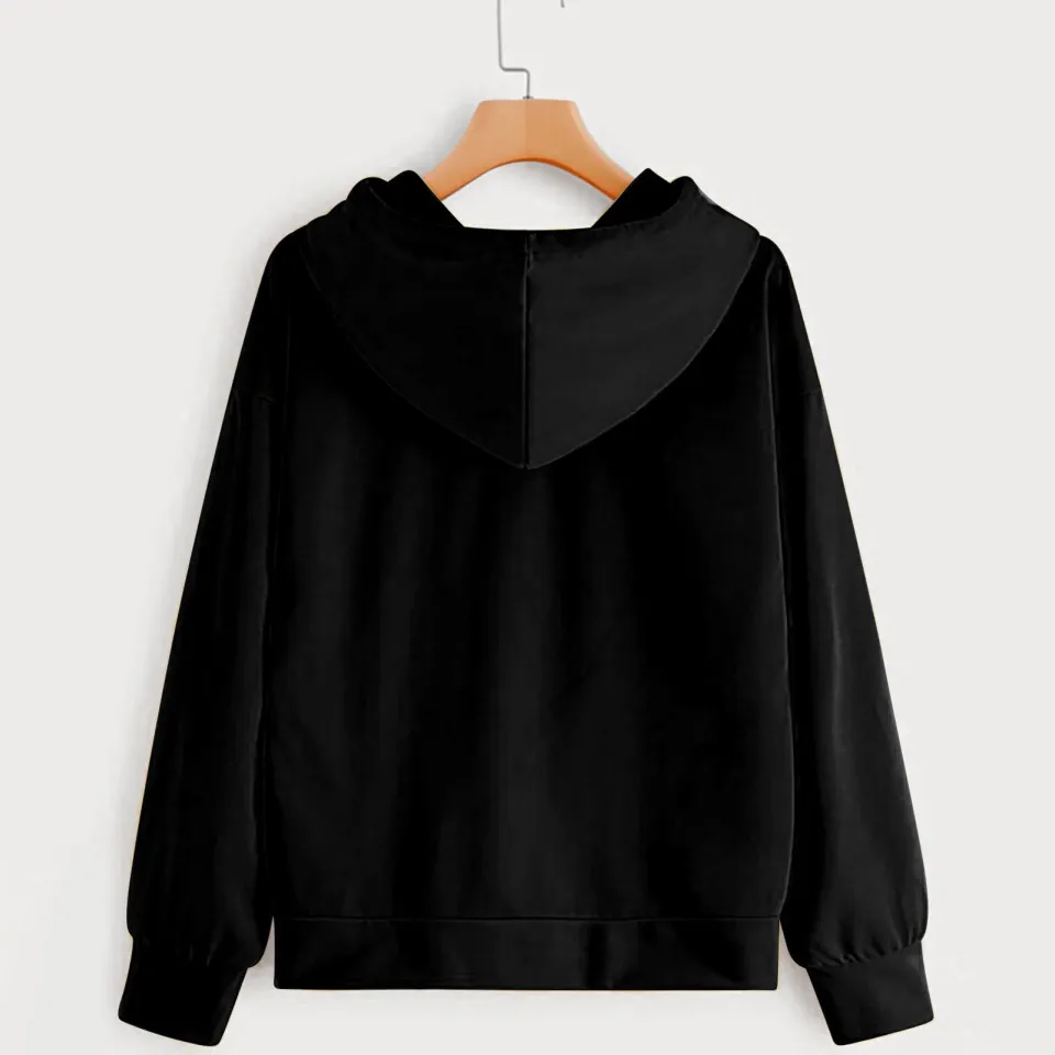 Long sleeve black hoodie hotsell