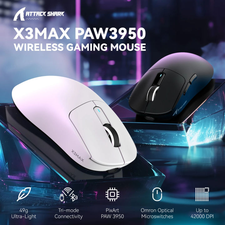 ATTACK SHARK X3MAX PAW3950 Wireless Lightweight E-Sports Gaming Mouse
