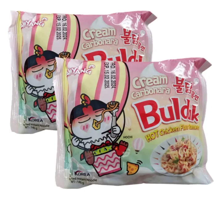 Samyang%20Buldak%20Cream%20Carbonara%20Hot%20Chicken%20Ramen%20%E2%80%93%20Korean%20Imported%20Noodles%20(Pack%20of%202,%20140g%20Each)%20-%20Image%202