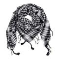 Arab Keffiyeh Men Winter Military Tactical Windproof Scarf Black and White 100% Cotton Muslim Hijab Shemagh Square Scarves. 