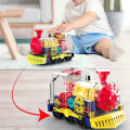Transparent Electric Gear Train with Music Light Rotating Toy for Kids. 