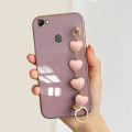 COROGI for OPPO F7 Back Cover with Love Heart Bracelet Chain Stylish 6D Plating Shiny Cases Soft Silicone Mobile Phone Case Pouch for Girls. 