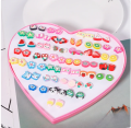 36  pair of  Beautiful earrings  Trendy Ear tops For Girls Best For Women| 1Set Multicolor Cryatal 36 Pairs Cartoon Hypoallergenic Plastic Stud Earrings Set For Women Girl Wedding Christmas Gifts Jewelry. 