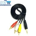 3.5mm Jack Male to 3 RCA Cable Male Audio Video AV Cable Wire Cord. 