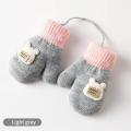 Winter Thicken Warm Baby Gloves Cartoon Soft Knitted Kids Mittens Infant Toddler Rope 1-5Years Boy Girl Baby Hand Gloves. 