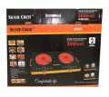 SILVER CREST Infrared Double Burner, 7000W(3500W Each) Electric Hot Plate and Portable Stove with 7.75" Each , Infared cooker,Hot Plate Induction Cooker Touch Panel Effective and Constant Temperature Control Smart Cooking Safe and Energy Saving Easy to Cl. 