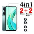 For Honor 90 Smart 5G 4in1 HD Tempered Film for Honer90 smart Full Screen Scratch Resistant Tempered Glass Lens Film. 