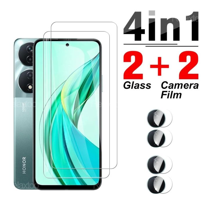 For Honor 90 Smart 5G 4in1 HD Tempered Film for Honer90 smart Full Screen Scratch Resistant Tempered Glass Lens Film