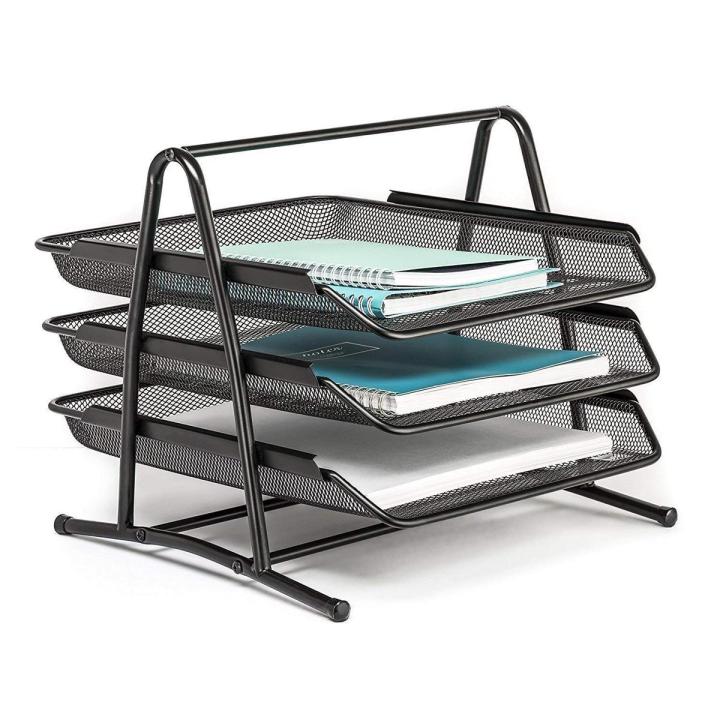 Heavy metal 3 Tier Metal Mesh File Tray Document, Paper, Files, Letters, folders Holder Desk Organizer