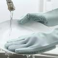 Full Finger Magic Silicone Dish Washing Gloves Magic Reusable Silicone Gloves with Wash Scrubber, Heat Resistant, for Cleaning, Household, Dish Washing, Washing the Car Bike. 