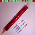 mehndi injection pen with 8 extra needle, create amazing henna designs by henna applicator pen. 