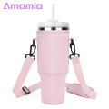 Tumbler Holder with Front Pockets Adjustable Water Bottle Carrier Bag with Pockets for 40oz Tumbler Shock-absorbing Holder for Cup Sleeve with Adjustable Shoulder Strap. 