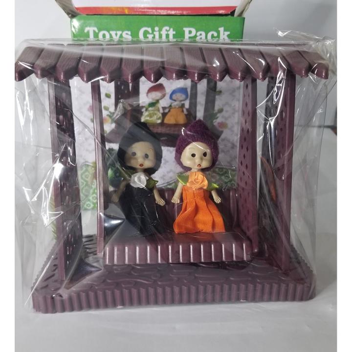 Decoration Piece and toys gift Pack Cute Dolls on Sea Saw