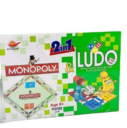 Monopoly Game 2-In-1 Monopoly + Ludo Board Games