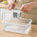 Fridge Storage Containers Kitchen Scallion Storage Box 6-In-1 Snackle Box Container with Lid Plastic Reusable Fridge Vegie Fruit Food Fresh-Keeping Drain Box.. 