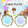 Paper Disc Wide Application Bronzing Flower Shape Paper Plates Decorations. 