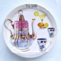 Drinking Water Glass Cover PLate Pack Of 6  / Glass Lid / Multi Colors Small. 