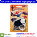10x Zoom Portable Handheld Magnifier Glass with LED Light | Reading, Jewelry & Repair Tool by Electrica. 