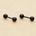Round Ball Stud Earrings For Women Men Stainless Steel (Pair). 