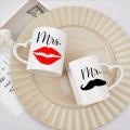 Custom Couple Mug Set, Mr Mrs Mugs. 