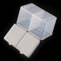 2 Grid Plastic Storage Box With Lid Unloading Cotton Manicure Tool Cosmetic Wash Towel Nail Polish Remover Tools Organizer Box. 