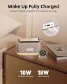 EZVALO (CSD01) Alarm Clock with Wireless Charging,Multifunctional Alarm Digital Clock with Bluetooth Speaker,Dimmable LED Display with 9V&2A USB & USB C PD Fast Charging Port,Clock Radio, Halo Night Light for Bedroom,Aesthetic Bedside Alarm Clock. 