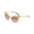 Dolce & Gabbana Cat Eye Metal Gold/Pale Gold Frame Brown Gradient Lenses-DG2178-02/13-53. 