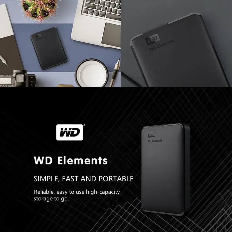 High-Performance USB WD Elements External Hard Drive 500GB